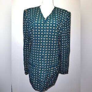 Teal Patterned 80’s Norton McNaughton Blazer, size 14